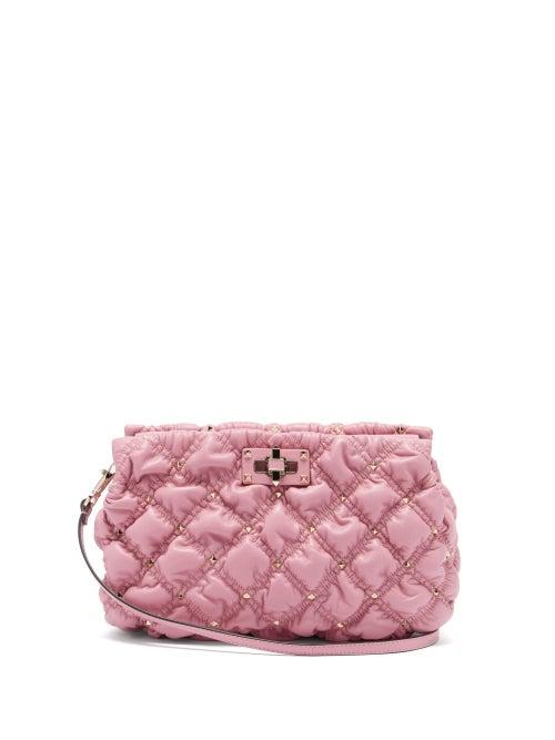 Matchesfashion.com Valentino Garavani - Spikeme Medium Quilted-leather Cross-body Bag - Womens - Pink
