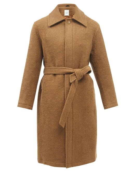 Le17septembre Homme - Single-breasted Belted Wool-blend Overcoat - Mens - Brown