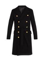 Balmain Double-breasted Wool-blend Military Coat