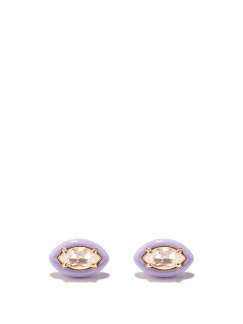 Bea Bongiasca - Sweetness Enamel & Silver Earrings - Womens - Purple