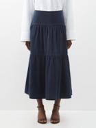Cefinn - The Sylvia Lyocell-twill Midi Skirt - Womens - Indigo
