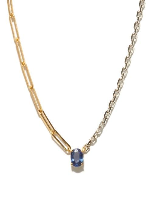 Yvonne Lon - Sapphire & 18kt Gold Chain Necklace - Womens - Blue Multi