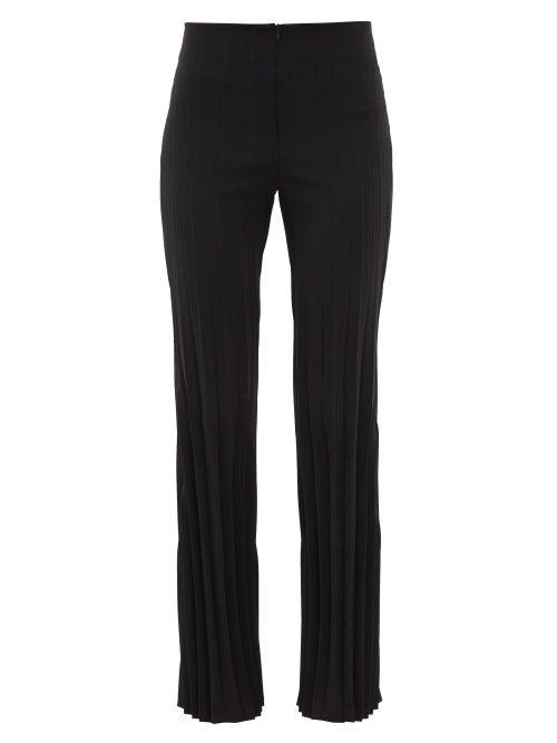 A.w.a.k.e. Mode - Pleated Crepe Wide-leg Trousers - Womens - Black