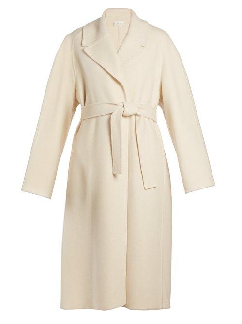 Matchesfashion.com The Row - Mesly Tie Waist Double Faced Wool Coat - Womens - Cream