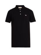 Matchesfashion.com Maison Kitsun - Logo Appliqu Cotton Piqu Polo Shirt - Mens - Black