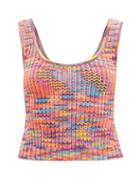 Staud - Gardenia Space Dye Ribbed-knit Top - Womens - Pink Multi