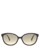 Matchesfashion.com Fendi - F Logo Cat Eye Tortoiseshell Acetate Sunglasses - Womens - Black