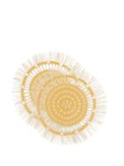 Matchesfashion.com Sensi Studio - Set Of Two Fringed Shell-embellished Placemats - Womens - Beige