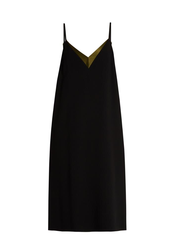 Lanvin V-neck Crepe Midi Dress