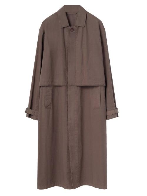 Lemaire - Storm-flap Canvas Overcoat - Mens - Brown