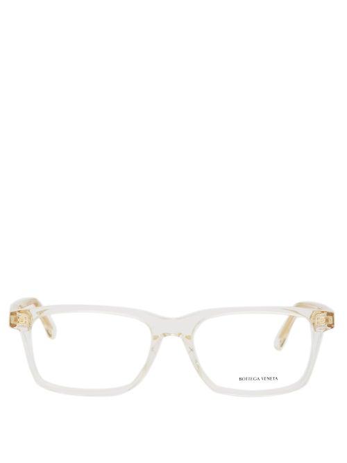 Matchesfashion.com Bottega Veneta - Square Acetate Glasses - Mens - Beige