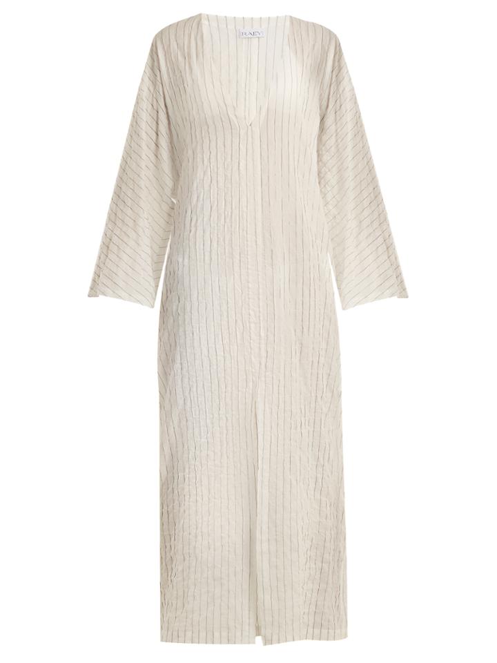Raey Kimono-sleeve Striped Sheer-cotton Beach Dress