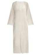 Raey Kimono-sleeve Striped Sheer-cotton Beach Dress