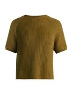 Matchesfashion.com Weekend Max Mara - Crossed Back Cotton And Wool Blend Sweater - Womens - Brown