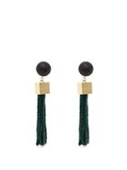 Matchesfashion.com Vanda Jacintho - Cube Tassel Drop Earrings - Womens - Green