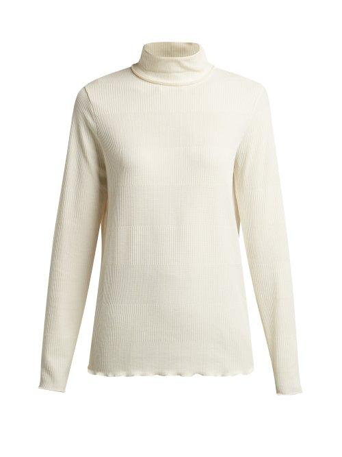 Matchesfashion.com A.p.c. - Angele Ribbed Jersey High Neck Top - Womens - Cream