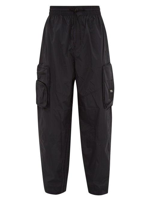 Matchesfashion.com Y-3 - Logo Appliqu Striped Shell Track Pants - Mens - Black