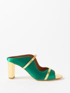 Malone Souliers - Norah 70 Metallic-leather And Satin Mules - Womens - Emerald