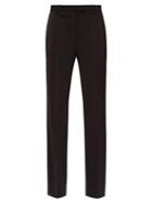 Matchesfashion.com Balenciaga - High Rise Tailored Crepe Trousers - Womens - Black