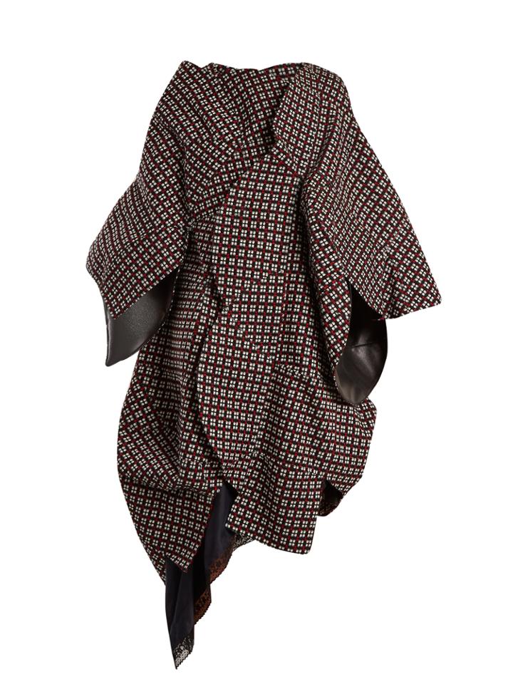 Junya Watanabe Geometric-weave Sculptured Wool Coat