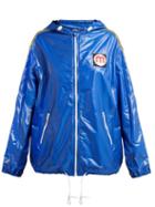 Matchesfashion.com Miu Miu - Nylon Hooded Windbreaker Jacket - Womens - Blue