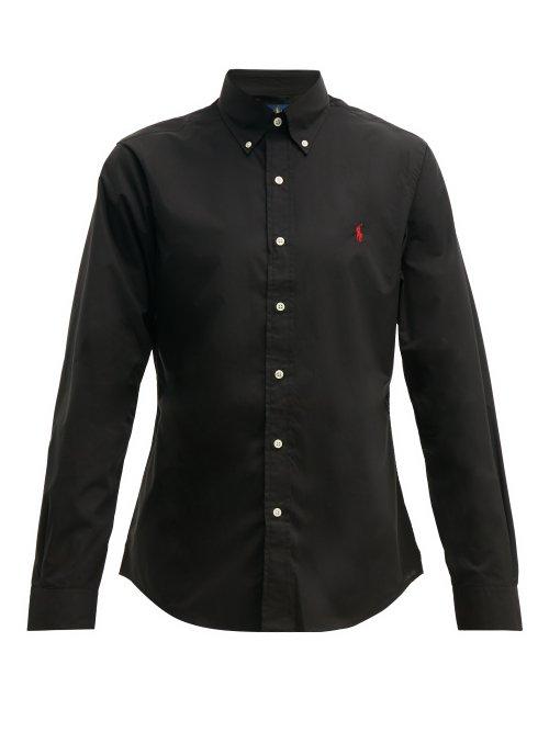 Matchesfashion.com Polo Ralph Lauren - Slim Fit Cotton Poplin Shirt - Mens - Black