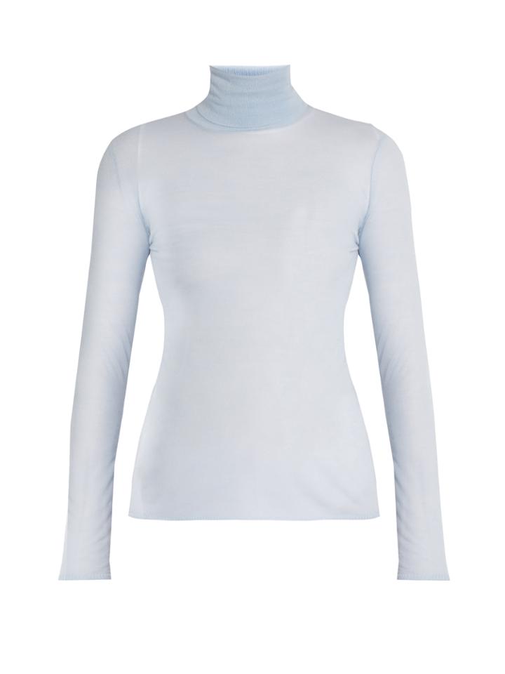 Gabriela Hearst Walter Cashmere And Silk-blend Roll-neck Sweater
