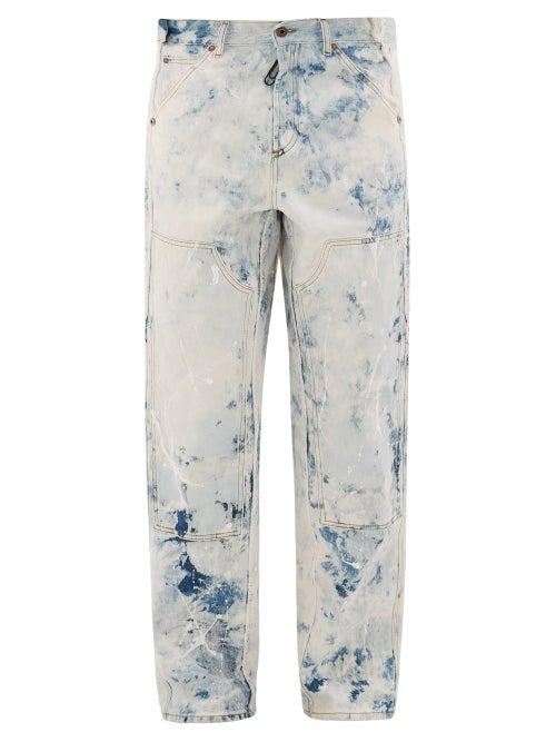 Matchesfashion.com Off-white - Reconstructed Paint-print Carpenter Jeans - Mens - White Multi