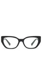 Matchesfashion.com Valentino - V Logo Acetate Glasses - Womens - Black