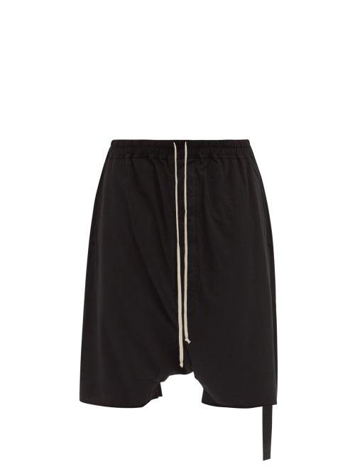 Rick Owens Drkshdw - Drop-seat Cotton-jersey Shorts - Mens - Black