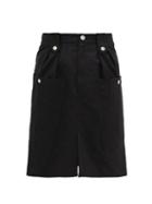 Matchesfashion.com Isabel Marant - Kalosia High-rise Cotton Midi Skirt - Womens - Black