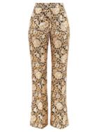 The Vampire's Wife - The Bell Ringer Brocade Wide-leg Trousers - Womens - Black Gold