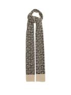 Balmain - Monogram-jacquard Wool-blend Scarf - Womens - Black Multi