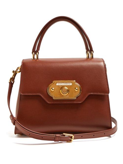 Matchesfashion.com Dolce & Gabbana - Welcome Medium Leather Bag - Womens - Tan