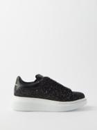 Alexander Mcqueen - Oversized Glitter Leather Trainers - Womens - Black