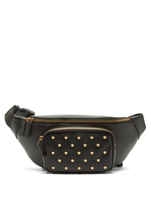Versace - Logo-plaque Leather Belt Bag - Mens - Black