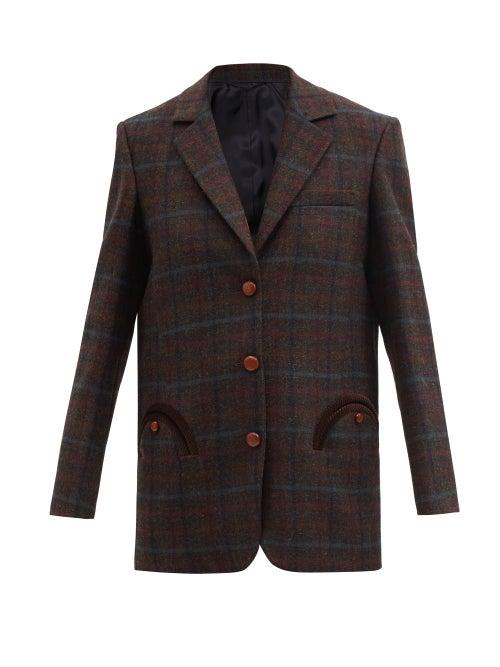 Blaz Milano - Aglaia Check-wool Twill Blazer - Womens - Brown Multi