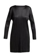 Matchesfashion.com Pleats Please Issey Miyake - Flame Pleated Coat - Womens - Black Blue