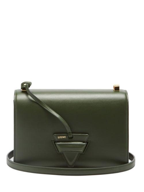Loewe - Barcelona Small Leather Shoulder Bag - Womens - Khaki
