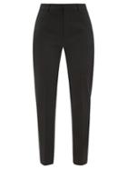 Saint Laurent - Grain De Poudre Slim-leg Tuxedo Trousers - Womens - Black