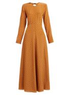 Matchesfashion.com Raey - Tie Back Polka Dot Silk Dress - Womens - Tan Print