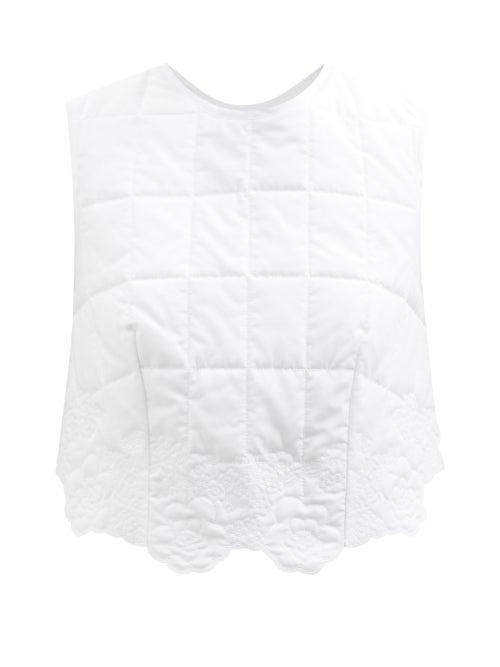 Cecilie Bahnsen - Rosa Cropped Cotton-matelass Top - Womens - White