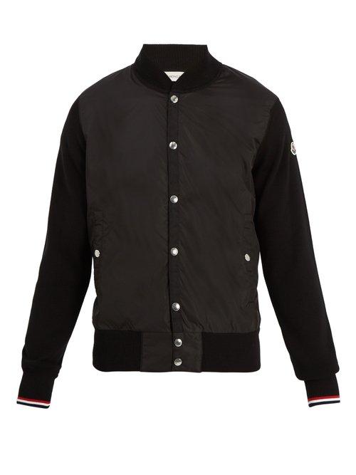 Matchesfashion.com Moncler - Contrast Panel Bomber Jacket - Mens - Black