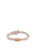 Matchesfashion.com Valentino Garavani - V-logo Leather Bracelet - Womens - Light Pink