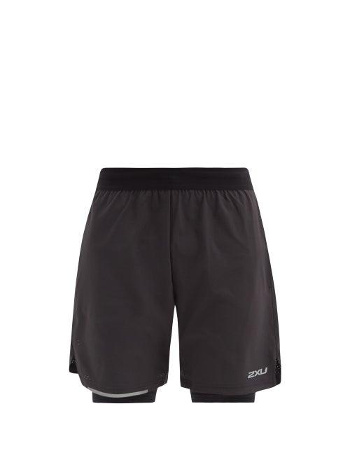 Matchesfashion.com 2xu - Aero Double-layer Technical Running Shorts - Mens - Black