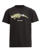 Matchesfashion.com Palm Angels - Crocodile-print Cotton-jersey T-shirt - Mens - Black Green