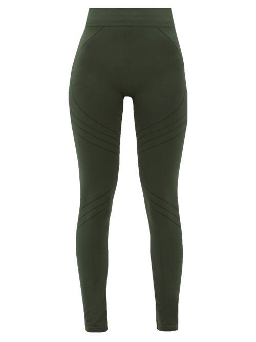 Matchesfashion.com Prism - Nurturing Mesh Stripe Technical Leggings - Womens - Green