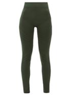 Matchesfashion.com Prism - Nurturing Mesh Stripe Technical Leggings - Womens - Green