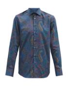 Matchesfashion.com Etro - Paisley-print Cotton-sateen Shirt - Mens - Blue Multi