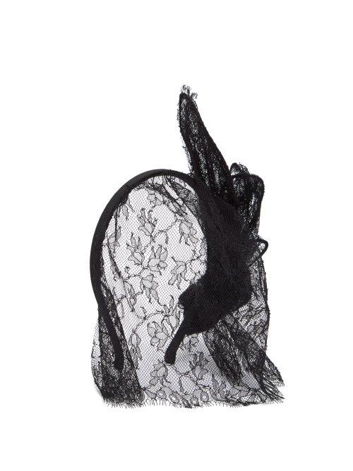 Matchesfashion.com Maison Michel - Clmentine Lace Veil Headband - Womens - Black